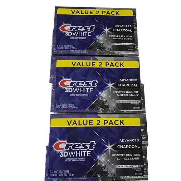 6x Crest 3D White Advanced Charcoal Toothpaste Remove Up To 90% Stain 2.4oz - Picture 4 of 4